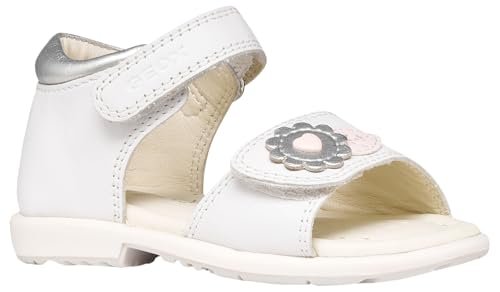 Geox Baby Girl B VERRED A sandały, białe/srebrne, 22 EU