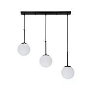 Lampy sufitowe - POMPEI LAMPA WISZĄCA CZARNY 3X40W E27 KLOSZ BIAŁY - miniaturka - grafika 1