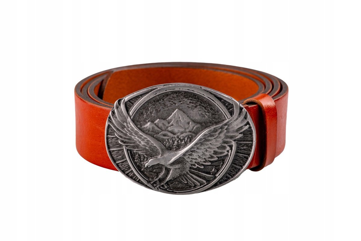 Pasek skórzany BÓR HUNTER GRACE - Mountain Eagle Silver-120
