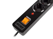 Listwy zasilające - HSK Listwa zasilająca Acar X8 Schuko 1,5m czarna LZACLZ815070 [7726483] - miniaturka - grafika 1