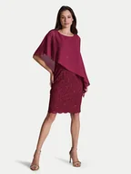 Sukienki - Swing Sukienka koktajlowa 77760410 Bordowy Regular Fit - miniaturka - grafika 1