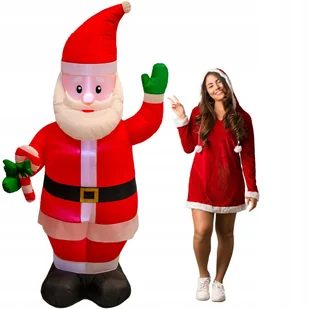 Mikołaj Dmuchany Świecący Duży Pompowany Led 215Cm - Ozdoby bożonarodzeniowe - miniaturka - grafika 1