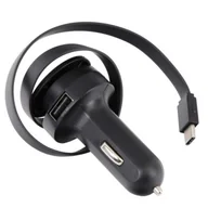 Ładowarki samochodowe - Platinet Ładowarka CAR CHARGER ROLLING CABLE 2.4A TYPE-C [44652] PLCRRTC - miniaturka - grafika 1