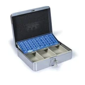 Sejfy i kasy pancerne - Kasetka na pieniądze z wkładką EURO, 90 x 300 x 240 mm, srebrna - miniaturka - grafika 1