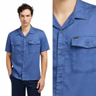 Koszule męskie - Lee SS CHETOPA SHIRT Surf LUŹNA FIOLETOWA KOSZULA KRÓTKI RĘKAW RELAXED M - miniaturka - grafika 1