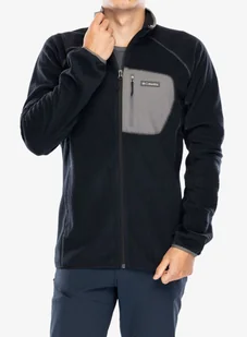 Bluza bez kaptura Columbia Outdoor Tracks Full Zip - black/city grey - Bluzy sportowe męskie - miniaturka - grafika 1