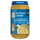 Dania dla dzieci - Gerber Junior Delikatna zupka kalafiorowo-brokułowa 1-3 lata 250 g - miniaturka - grafika 1