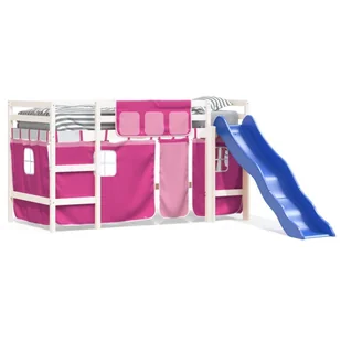 Dziecięce łóżko na antresoli, różowe zasłonki, 80x200 cm Lumarko! - Łóżka dla dzieci i młodzieży - miniaturka - grafika 3