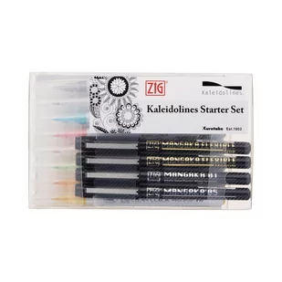 Zestaw pisaków i cienkopisów Kuretake Kaleidolines Starter Set 14 el. - Podobrazia, bloki, papiery - miniaturka - grafika 1