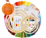 Pasmanteria - ZESTAW DO HAFTOWANIA WYSZYWANIA HAFTU IGŁY TAMBORKI DIY MULINY NICI ETUI - miniaturka - grafika 1