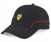 Czapki i chusty sportowe męskie - Czapka PUMA FERRARI RACE BB CAP SF z daszkiem bejsbolówka czarna - miniaturka - grafika 1