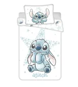 Pościel dla dzieci - Pościel bawełniana 100x135 Lilo i Stitch biała niebieska poszewka 40x60 - miniaturka - grafika 1