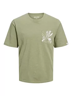 JACK & JONES Jorcrayon Pocket Tee Ss Crew Neck T-Shirt męski, khaki-zielony (Oil Green), S - Koszulki męskie - miniaturka - grafika 1