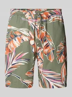 Spodenki męskie - Bermudy o kroju regular fit ze wzorem na całej powierzchni - miniaturka - grafika 1