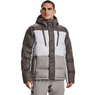Męska kurtka z puchem naturalnym Under Armour CGI Down Blocked Jkt - brązowa - Kurtki męskie - miniaturka - grafika 1