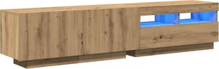 vidaXL Szafka pod telewizor z oświetleniem LED Artisan dąb 180x35x40 cm - Szafki RTV - miniaturka - grafika 1