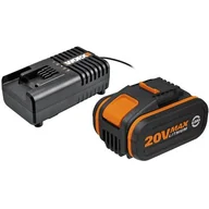 Ładowarki do elektronarzędzi - WORX WORX Akumulator 20V 4,0ah + ładowarka 2A WA3604 WX-WA3604 - miniaturka - grafika 1