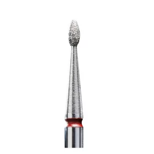Staleks Frez Diamentowy Zaokrąglona Oliwka Czerwona 1,6/3,4mm 1szt - Frezarki do paznokci - miniaturka - grafika 1
