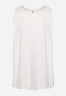 Biała Bawełniana Koszulka Typu Tank Top Zianessa - Piżamy męskie - miniaturka - grafika 1