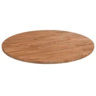 Blaty meblowe i parapety okienne - Okrągły blat do stolika, jasnobrązowy, Ø60x1,5 cm, lity dąb - miniaturka - grafika 1