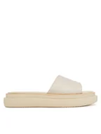 Klapki i japonki damskie - Calvin Klein Klapki Flatform Slide Jacq HW0HW02461 Écru - miniaturka - grafika 1