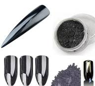 Ozdoby do paznokci - Glass Black Efekt Czarne Lustro Pyłek Do Paznokci - miniaturka - grafika 1