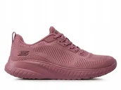 Buty sportowe damskie - Buty damskie Skechers Bobs Sport różowe 117209-RAS lekkie 36,5 niskie - miniaturka - grafika 1