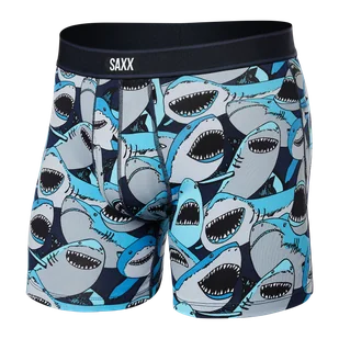 Bokserki męskie SAXX DAYTRIPPER Boxer Brief  Fly Rekiny - granatowe - Majtki męskie - miniaturka - grafika 1