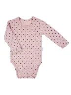 Body dla niemowląt - Dziewczęce body bawełniane w groszki pudrowe Nicol,r.68 - miniaturka - grafika 1