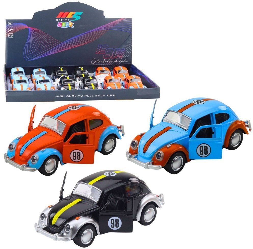 Autko Klasyczne Garbus Metalowy Napęd Pull-Back Otwierane Drzwi Mix EDUKAMP