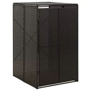 vidaXL Osłona na kosz na śmieci, czarna, 70x80x117 cm, polirattan - Kosze na śmieci - miniaturka - grafika 1
