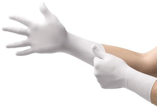 Ansell TouchNTuff 83-300 rękawice polizoprenowe, ochrona chemikaliów i płynów, białe, rozmiar 7,5 (20 par)