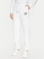 Spodnie sportowe damskie - Guess Jeans Spodnie dresowe W5RB63 K68I4 Biały Regular Fit - miniaturka - grafika 1