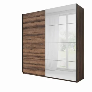 Szafa przesuwna z lustrem BETA / 22ZB1678 / dąb monastery, czarny - Szafy - miniaturka - grafika 1