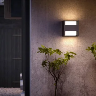 Philips Kinkiet zewnętrzny LED Arbour UE, czarny, aluminium, nowoczesny - Lampy ogrodowe - miniaturka - grafika 1
