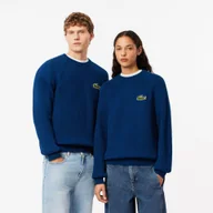 Swetry męskie - Bawełniany sweter z okrągłym dekoltem z perłowym prążkowaniem - miniaturka - grafika 1