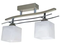 Lampy sufitowe - Lampa Sufitowa Wisząca Żyrandol Szklany Plafon Klasyczny Biały Srebrny - miniaturka - grafika 1