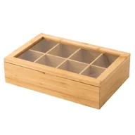 Pojemniki łazienkowe - Organizer na herbatę bambusowy 31x20x8 cm Delinia - miniaturka - grafika 1