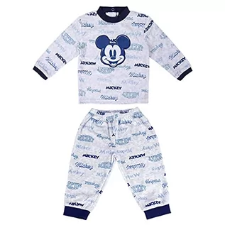 Śpiochy dla niemowląt - CERDÁ LIFE'S LITTLE MOMENTS Piżama dziecięca Mickey Mouse na zimę, welur, 80% bawełna, 20% poliester, oficjalny licencjonowany produkt Disney, szary, normalny rozmiar dla niemowląt - grafika 1