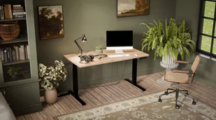 Biurko z elektryczną regulacją wysokości MOON LONG 150x80x72-120 czarny/wotan - Biurka - miniaturka - grafika 2