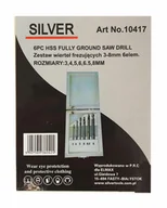 Wiertła - HSS 6 Wierteł Frezujących 3-8 Metal Drewno Silver - miniaturka - grafika 1