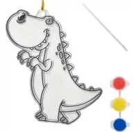 Zabawki kreatywne - WITRAŻ ZAWIESZKA DO SAMODZIELNEGO MALOWANIA ZAWIESZKI DIY, WZÓR DINOZAUR - miniaturka - grafika 1