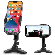 Statywy fotograficzne - Uchwyt na telefon stojak podstawka na biurko regulowany 360 Tripod biurkowy statyw 4-7" Alogy Czarny - miniaturka - grafika 1