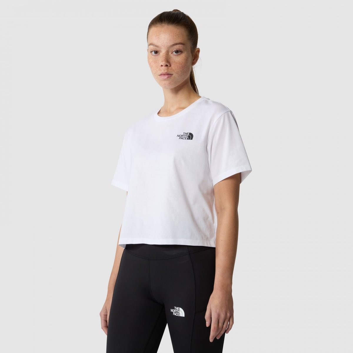t-shirt donna the north face nf0a87u4fn41 - w simple dome cropped white