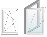 Okna - Okno fasadowe 2-szybowe  PCV O31 rozwierno-uchylne jednoskrzydłowe lewe 865x1435 mm białe - miniaturka - grafika 1