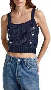 Swetry damskie - Pepe Jeans Emalynn sweter damski, Niebieski (Dulwich), XL - grafika 1