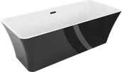 Wanny - Mexen Tonia wanna wolnostojąca 170 x 75 cm, biała/czarna, przelew czarny - 52171707575-70 - miniaturka - grafika 1