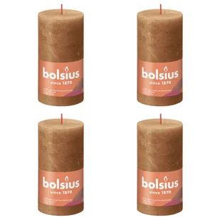 Bolsius Świece pieńkowe Shine, 6 szt., 130x68 mm, korzenny brąz Sfeerpunt - Świece - miniaturka - grafika 1