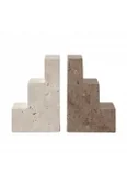 Podpórki do książek - podpórki do książek stair cube - wapń i trawertyn - miniaturka - grafika 1