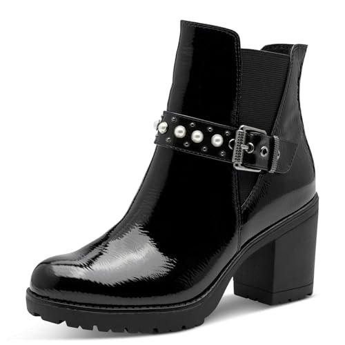 Marco Tozzi Damskie 2-25425-45 modne kozaki, czarne patent, 39 EU, ^, 39 EU